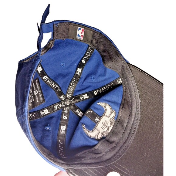 Chicago Bulls New Era 9FORTY Team Adjustable Black/Blue Hat Cap Collectable - Picture 3 of 8